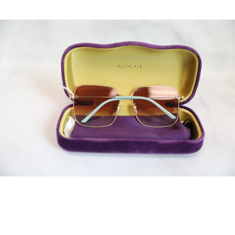 GUCCI Orange Square Sunglasses - Picture 8 of 8